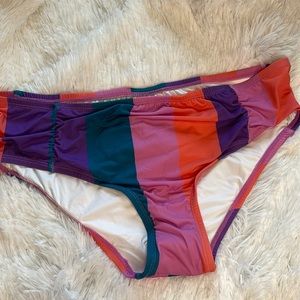 ModCloth Bikini Bottoms Striped High Waist Size Medium Brand New